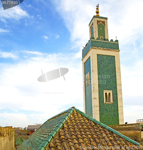 Image of  muslim   in   mosque  the history  symbol morocco  africa  mina