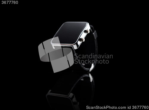 Image of close up of black smart watch