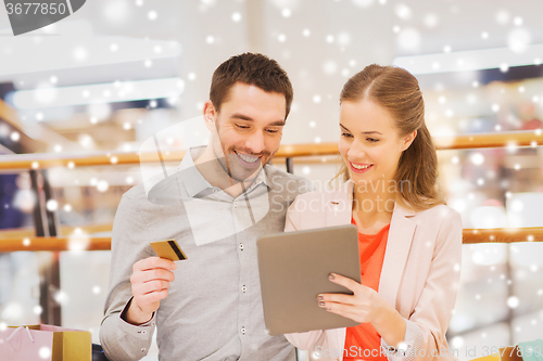 Image of couple with tablet pc and credit card shopping