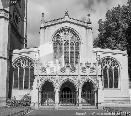 Image of Black and white St Margaret Church in London