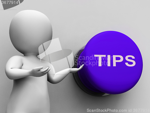 Image of Tips Button Shows Guidance Suggestions And Advice