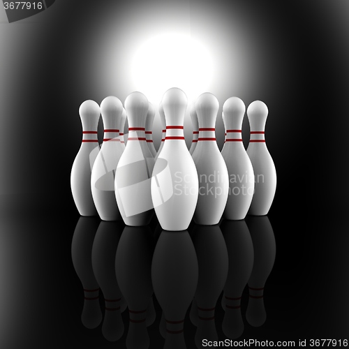 Image of Bowling Pins Showing Skittles Alley
