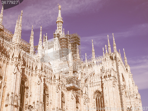 Image of Retro looking Milan Cathedral