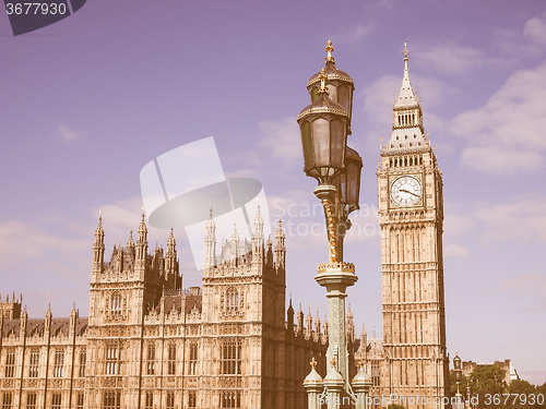 Image of Retro looking Houses of Parliament in London