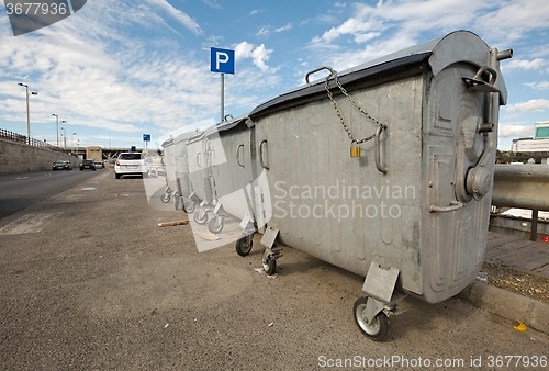 Image of Garbage Containers Full, Overflowing