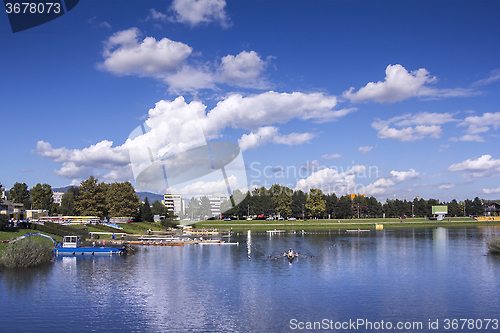 Image of Training rowing on the lake Jarun