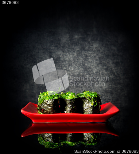 Image of Spicy sushi on plate