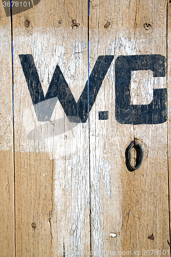 Image of wc door in morocco africa wood  