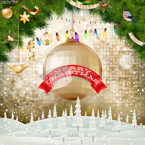 Image of Christmas greeting card. EPS 10