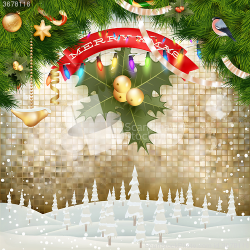 Image of Christmas greeting card. EPS 10