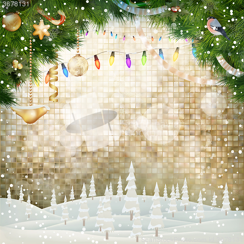 Image of Christmas greeting card. EPS 10