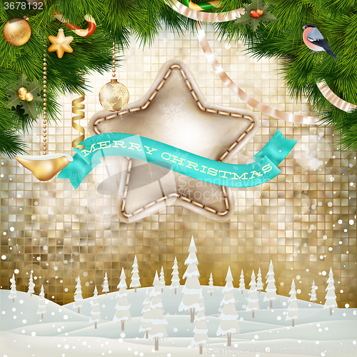 Image of Christmas greeting card. EPS 10