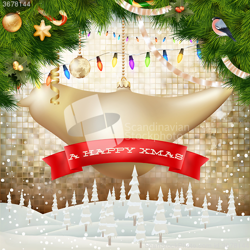 Image of Christmas greeting card. EPS 10