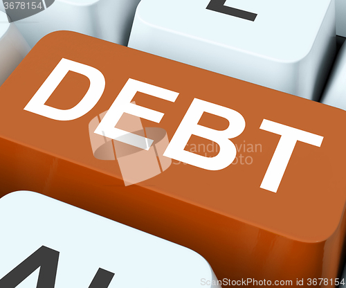 Image of Debt Key Show Indebtedness Or Liabilities\r