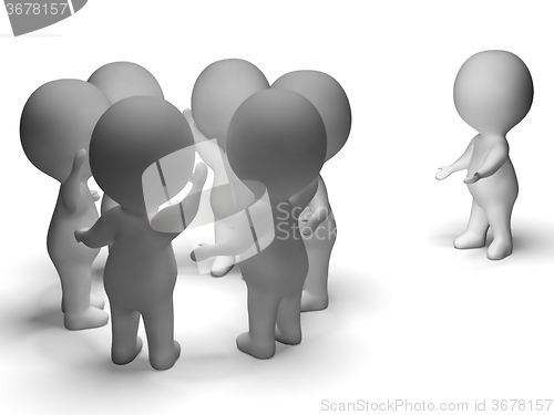 Image of Excluded From Group 3d Character Shows Bullying