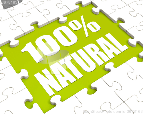 Image of 100 Percent Natural Puzzle Shows 100% Healthy Pure Food