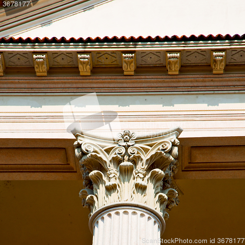 Image of abstract old column in the  country  of europe italy and marble 