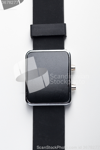 Image of close up of black smart watch