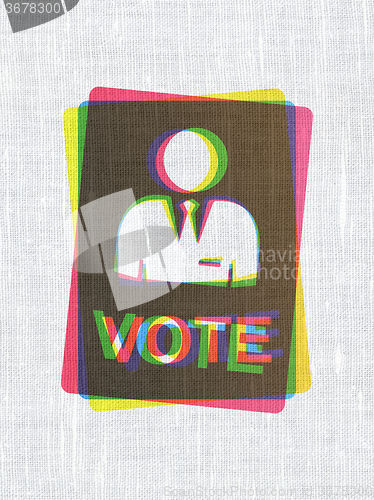 Image of Politics concept: Ballot on fabric texture background