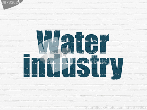 Image of Manufacuring concept: Water Industry on wall background