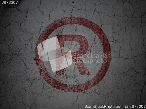Image of Law concept: Registered on grunge wall background