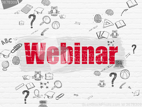 Image of Learning concept: Webinar on wall background