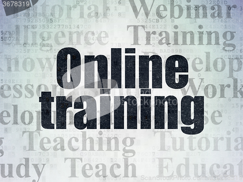 Image of Education concept: Online Training on Digital Paper background