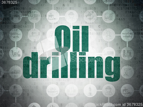 Image of Manufacuring concept: Oil Drilling on Digital Paper background