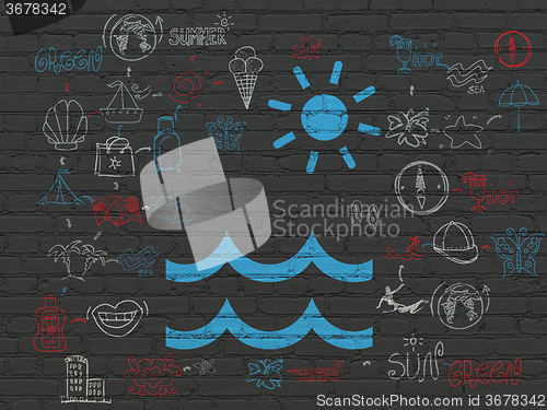 Image of Vacation concept: Beach on wall background