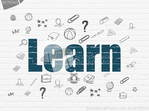 Image of Education concept: Learn on wall background