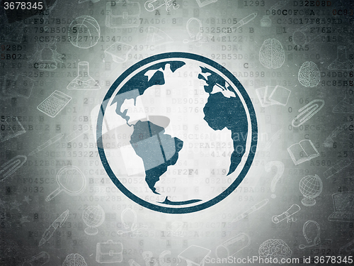 Image of Studying concept: Globe on Digital Paper background