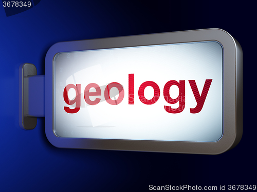 Image of Education concept: Geology on billboard background