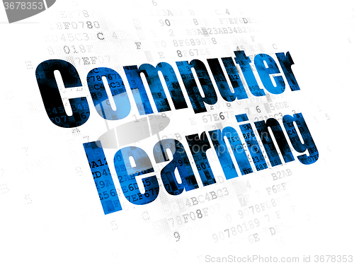 Image of Education concept: Computer Learning on Digital background