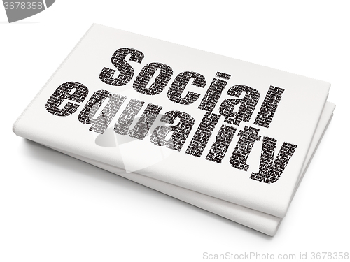 Image of Political concept: Social Equality on Blank Newspaper background