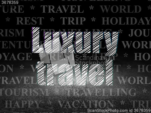 Image of Tourism concept: Luxury Travel in grunge dark room