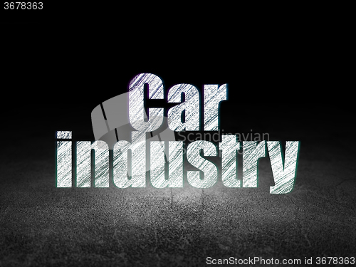 Image of Manufacuring concept: Car Industry in grunge dark room