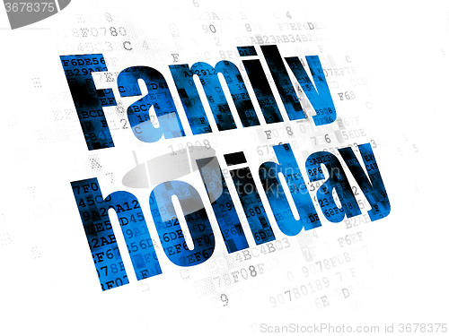 Image of Vacation concept: Family Holiday on Digital background