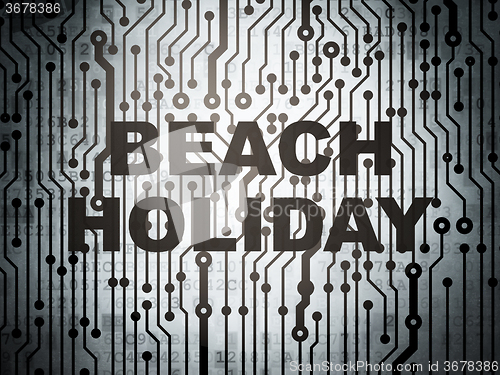 Image of Tourism concept: circuit board with Beach Holiday