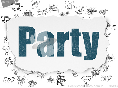 Image of Holiday concept: Party on Torn Paper background