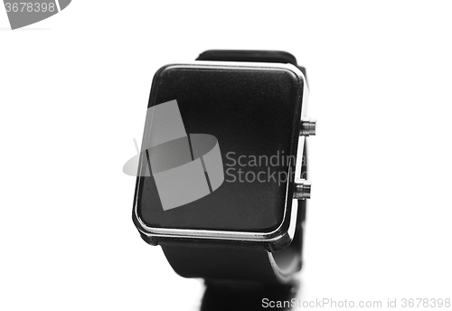 Image of close up of black smart watch