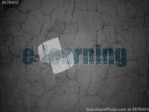 Image of Education concept: E-learning on grunge wall background