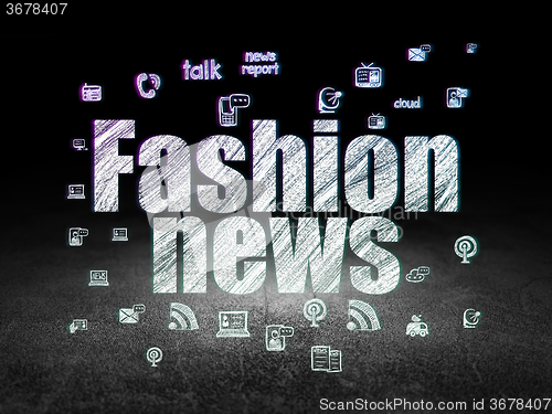 Image of News concept: Fashion News in grunge dark room