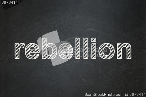 Image of Politics concept: Rebellion on chalkboard background