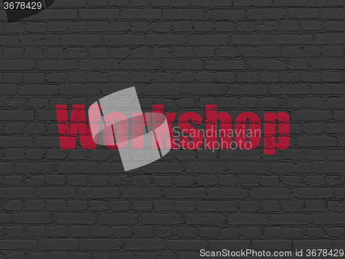 Image of Education concept: Workshop on wall background