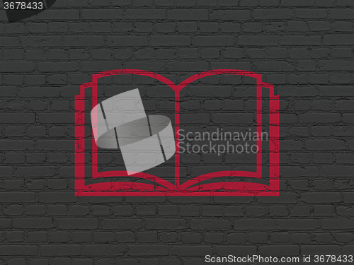 Image of Learning concept: Book on wall background