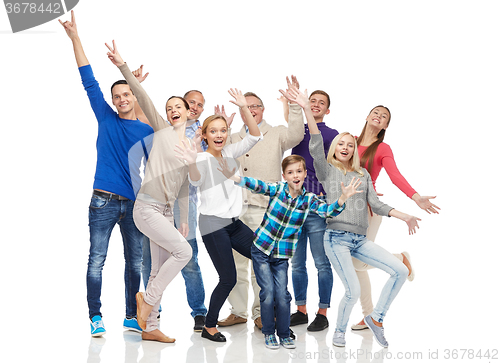 Image of group of smiling people having fun