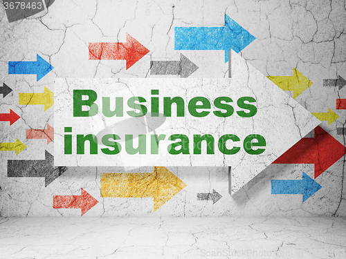 Image of Insurance concept: arrow with Business Insurance on grunge wall background
