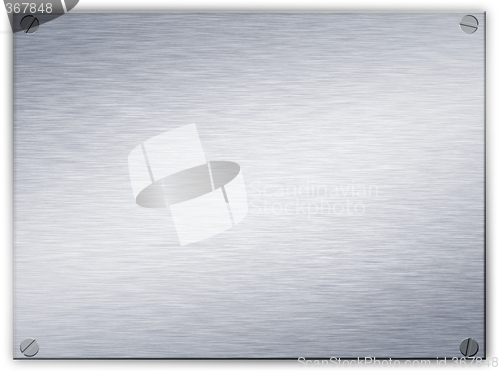 Image of brushed steel metal plaque