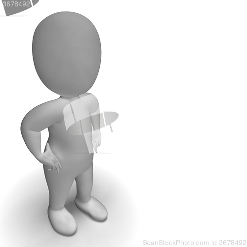 Image of Hands On Hips 3d Man Shows Confidence