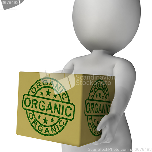 Image of Organic Stamp On Box Showing Natural Farm Eco Food